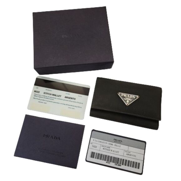 Prada Key Case Holder Nylon Leather Wallet COA and Box - Picture 1 of 14